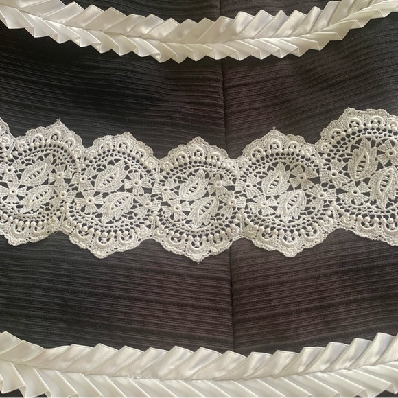 Vintage 80s Strapless Victor Costa Saks Fifth Ave Cocktai Dress Ribbon Eyelet - Picture 15 of 17